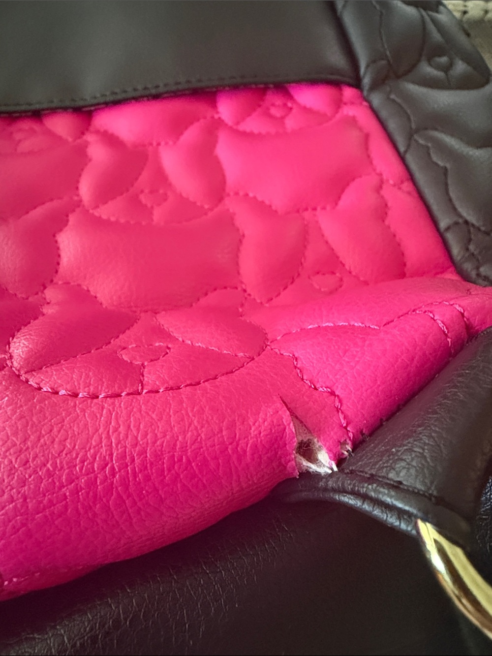 Betsey Johnson Hot Pink and Black Quilted Backpack - Picture 11 of 11